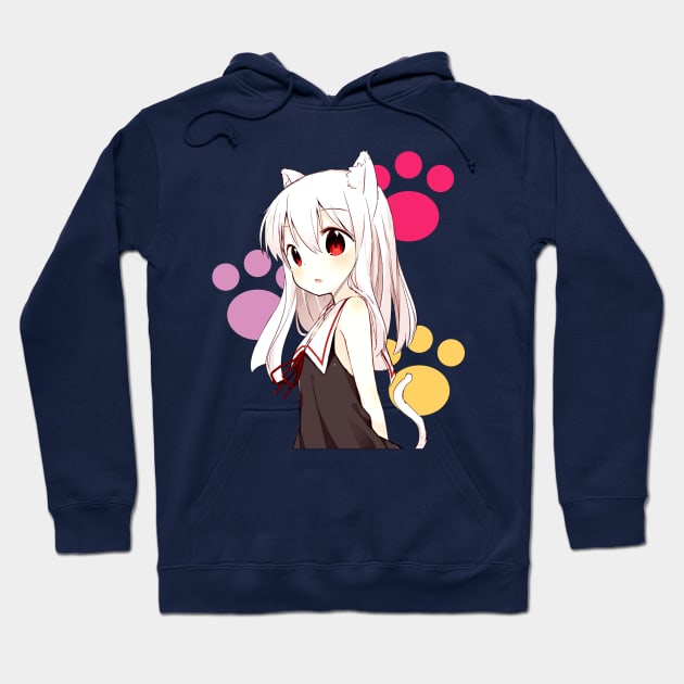 Red Eyes Sweet Cat Neko Small Gir Hoodie by designsenpai